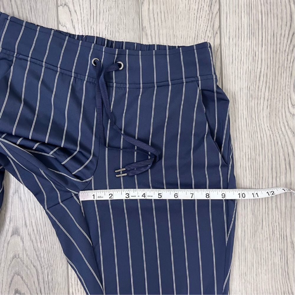 Athleta Blue Midtown Size 0 Stripe Ankle Pull On Athleisure Pants Trouser Office - Picture 11 of 16